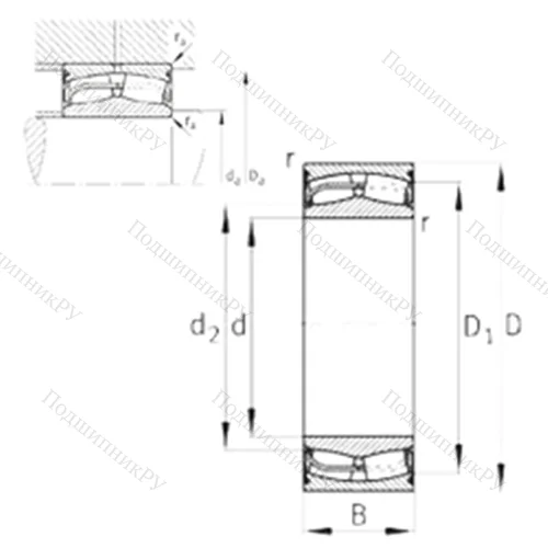 Подшипник роликовый радиальный самоцентрирующийся 24140-E 1-2VSR-H 40 от производителя  FAG