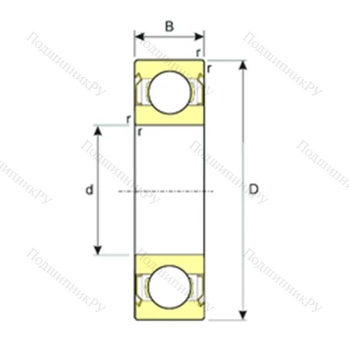 Подшипник шариковый радиальный SS 61900-ZZ от производителя  ISB