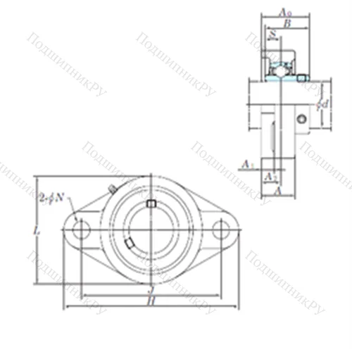 Подшипниковый узел шариковый радиальный UCFL 314-44 от производителя  KOYO