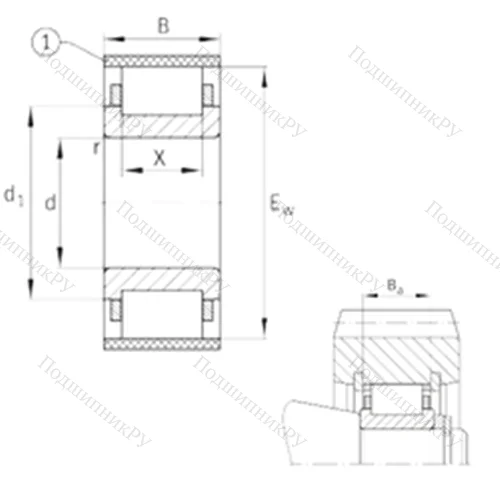 Подшипник роликовый радиальный RN 2304-E-MPBX от производителя  FAG Подшипник роликовый радиальный RN 2304-E-MPBX от производителя  FAG
