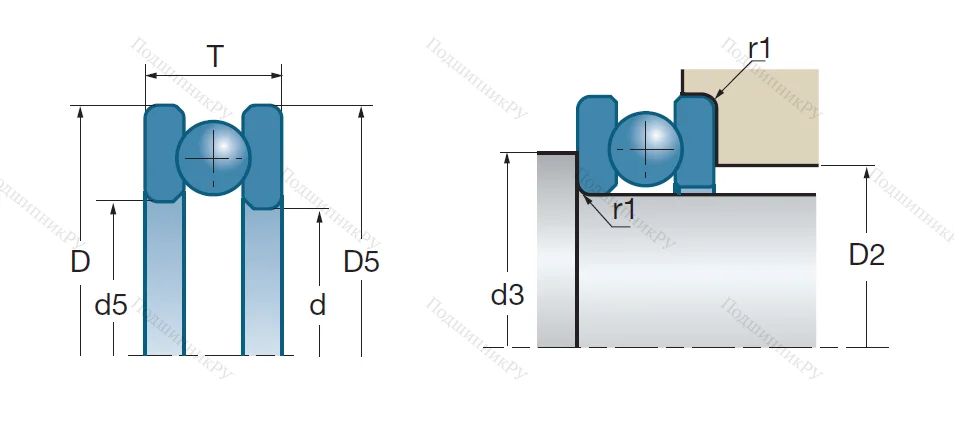 Упорный шариковый подшипник 51101 от производителя  SNR