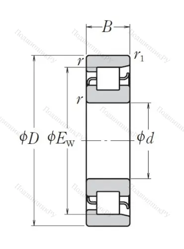 Цилиндрический роликовый подшипник NF 306 W в Подольске