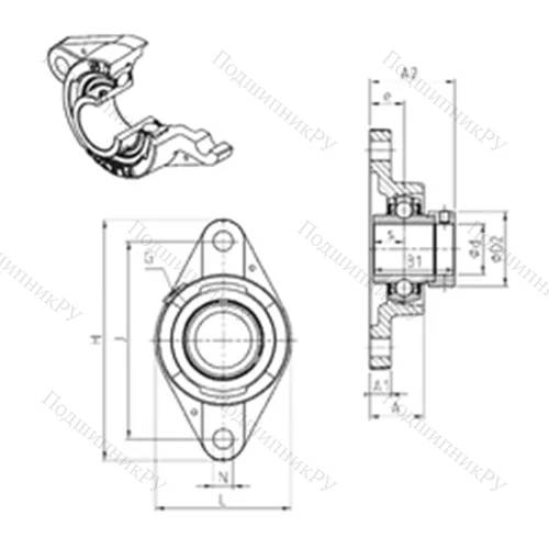 Подшипниковый узел шариковый радиальный EXFLE 202