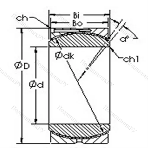 Подшипник скольжения сферический GEH 560HC от производителя  AST