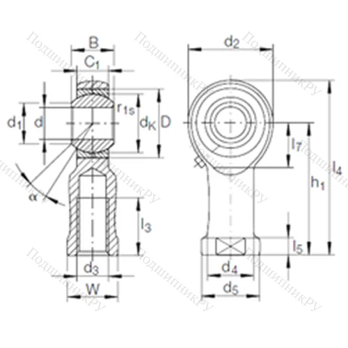 Подшипник скольжения сферический GIKR 6 PB