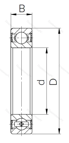 Шариковый однорядный подшипник 180203 T (6203 2RST) в Подольске