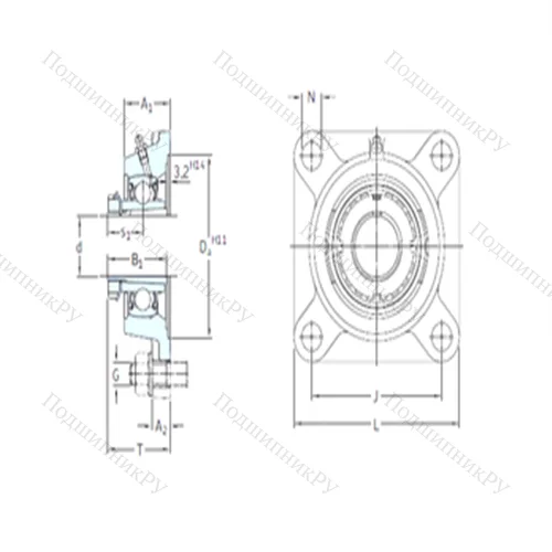 Подшипниковый узел шариковый радиальный FYJ 30 KF+HE 2306