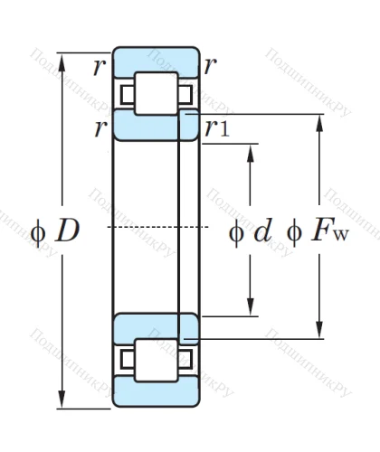 Роликовый цилиндрический подшипник NUP 213 от производителя  KOYO