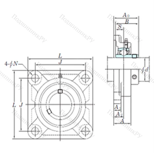 Подшипниковый узел шариковый радиальный UCF 314-44 от производителя  KOYO