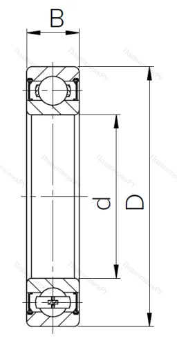 Шариковый однорядный подшипник 1000803 ZZ (61803 ZZ) в Подольске