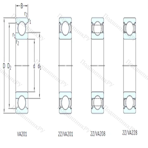 Подшипник шариковый радиальный 6003/VA 201
