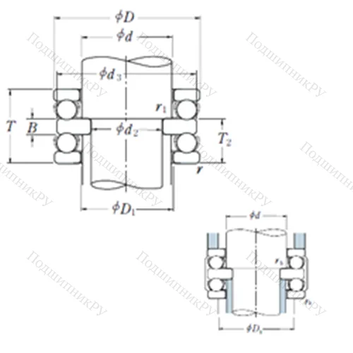 Подшипник шариковый упорный 52222 от производителя  NSK Подшипник шариковый упорный 52222 от производителя  NSK