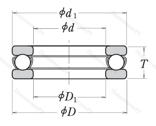 Упорный шариковый подшипник 51110 от производителя  NSK Упорный шариковый подшипник 51110 от производителя  NSK