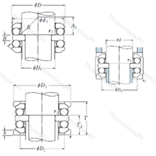 Подшипник шариковый упорный 54222U от производителя  NSK Подшипник шариковый упорный 54222U от производителя  NSK