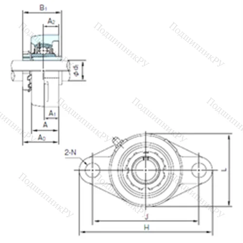 Подшипниковый узел шариковый радиальный UKFL 310+H 2310