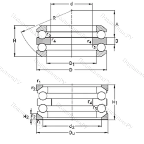 Подшипник шариковый упорный 54409+U 409 от производителя  NKE Подшипник шариковый упорный 54409+U 409 от производителя  NKE