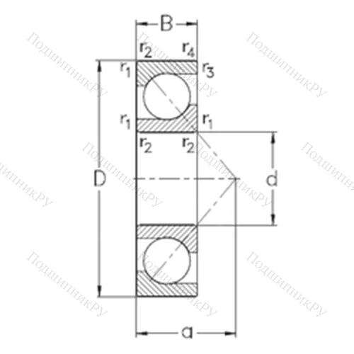 Подшипник шариковый радиально-упорный 7305-BE-MP
