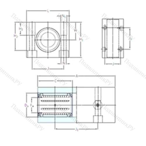 Подшипник шариковый линейный LTCD 16-2LS от производителя  SKF
