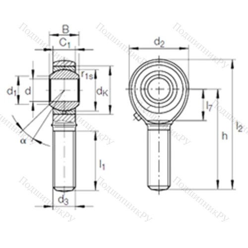 Подшипник скольжения сферический GAKFR 12 PB