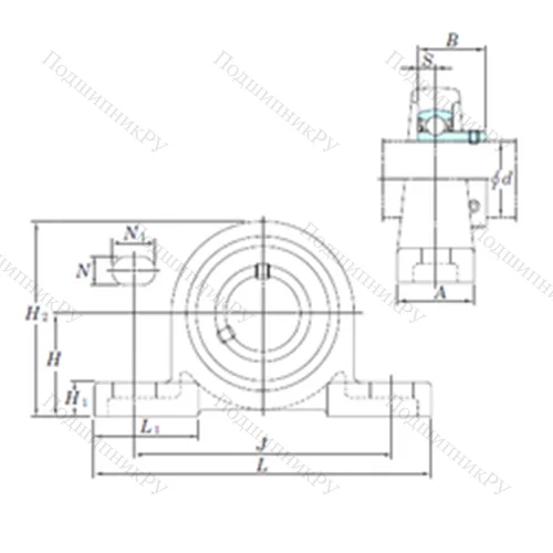 Подшипниковый узел шариковый радиальный BLP 206-18 от производителя  KOYO