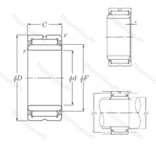 Подшипник игольчатый радиальный NA 4908R