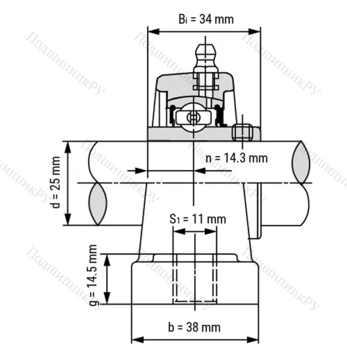 Подшипниковый узел SS-UCPPL 205-W - Вал: 25 мм от производителя  LPZ