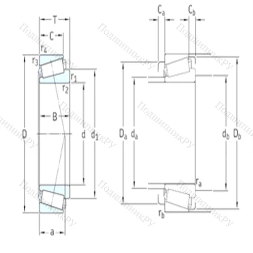 Подшипник роликовый радиально-упорный 32944 от производителя  SKF Подшипник роликовый радиально-упорный 32944 от производителя  SKF