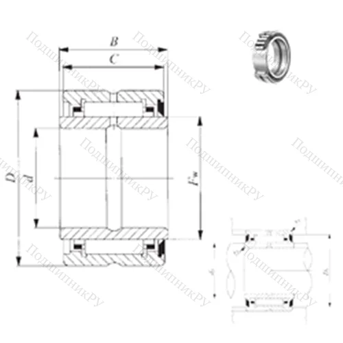 Подшипник игольчатый радиальный BRI 243920 U