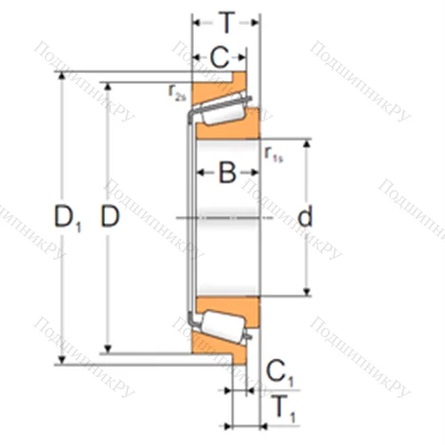 Подшипник роликовый радиально-упорный 32212R