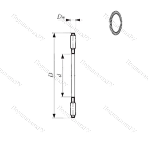 Подшипник игольчатый упорный NTB 110145 от производителя  IKO
