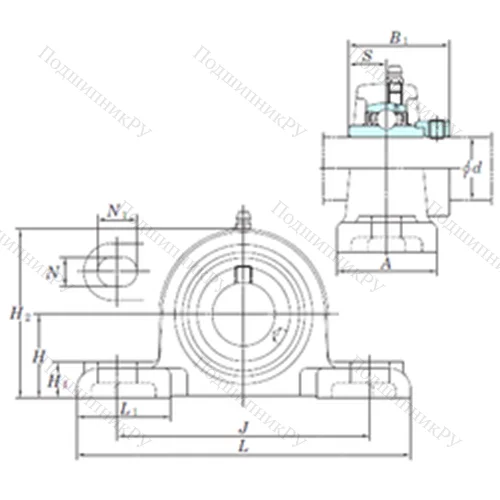Подшипниковый узел шариковый радиальный NAPK 202-10