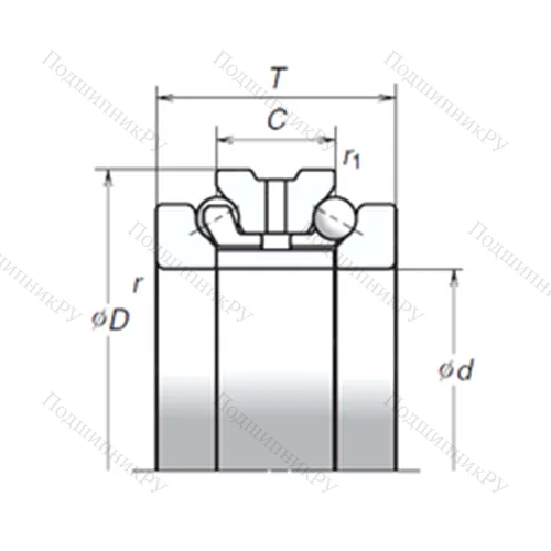 Подшипник шариковый упорно-радиальный 280TAC 29D+L от производителя  NSK Подшипник шариковый упорно-радиальный 280TAC 29D+L от производителя  NSK