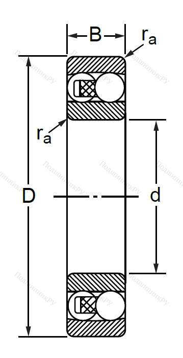 Двухрядный шариковый подшипник 1211