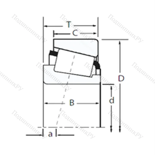 Подшипник роликовый радиально-упорный 33022 от производителя  TIMKEN