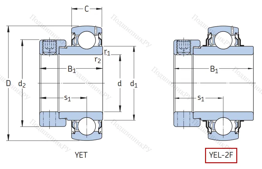 Корпусный подшипник YEL 204-2F в Подольске