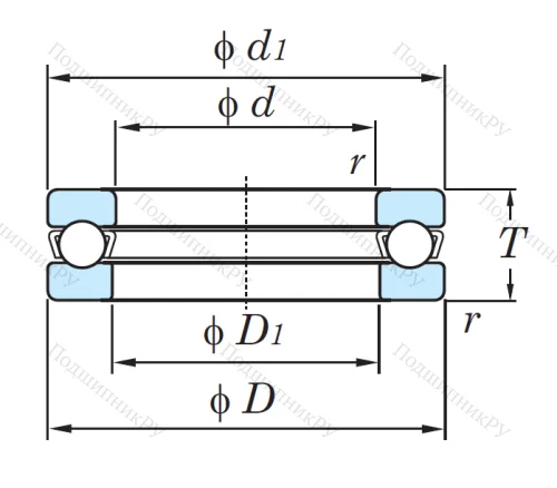 Упорный шариковый подшипник 51110 от производителя  KOYO Упорный шариковый подшипник 51110 от производителя  KOYO