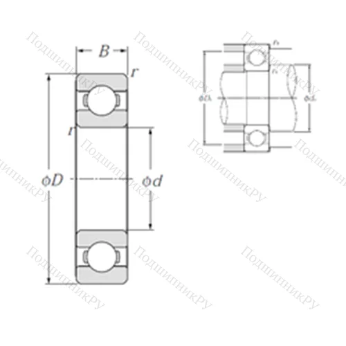 Подшипник шариковый радиальный 6804 от производителя  NTN