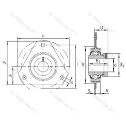 Подшипниковый узел шариковый радиальный RRTR 20