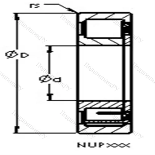 Подшипники роликовые радиальные с цилиндрическими роликами NUP 308 ETN от производителя  AST