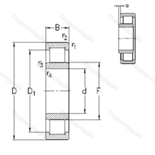 Подшипник роликовый радиальный NU 220-E-MA 6