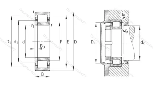 Роликовый цилиндрический подшипник NUP 2211 E XL TVP 2 от производителя  FAG