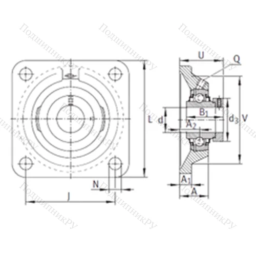 Подшипниковый узел шариковый радиальный TCJ 70