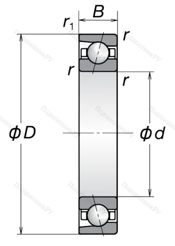 Радиально-упорный шариковый подшипник 7011 ACM (46111 Л ГОСТ) в Подольске