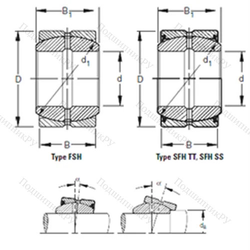 Подшипник скольжения сферический 35FSH 62