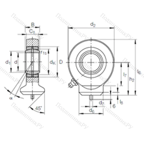 Подшипник скольжения сферический GK 50 DO
