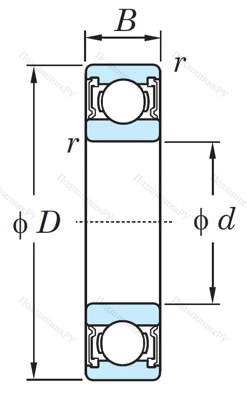 Однорядный шариковый подшипник 6214 2RS CM