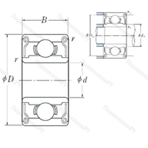 Подшипник шариковый радиальный R 133-2RS от производителя  ISO Подшипник шариковый радиальный R 133-2RS от производителя  ISO