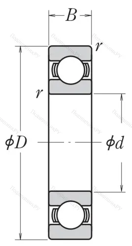 Однорядный шариковый подшипник 6332 C 3 от производителя  NSK