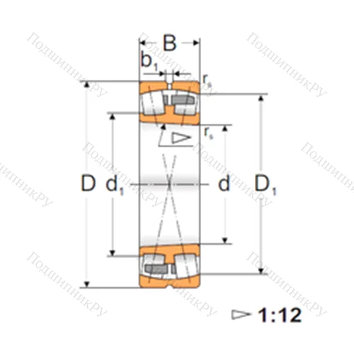 Подшипник роликовый радиальный самоцентрирующийся 22214K от производителя  FBJ