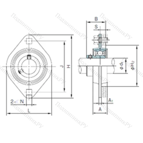 Подшипниковый узел шариковый радиальный BPFL 1